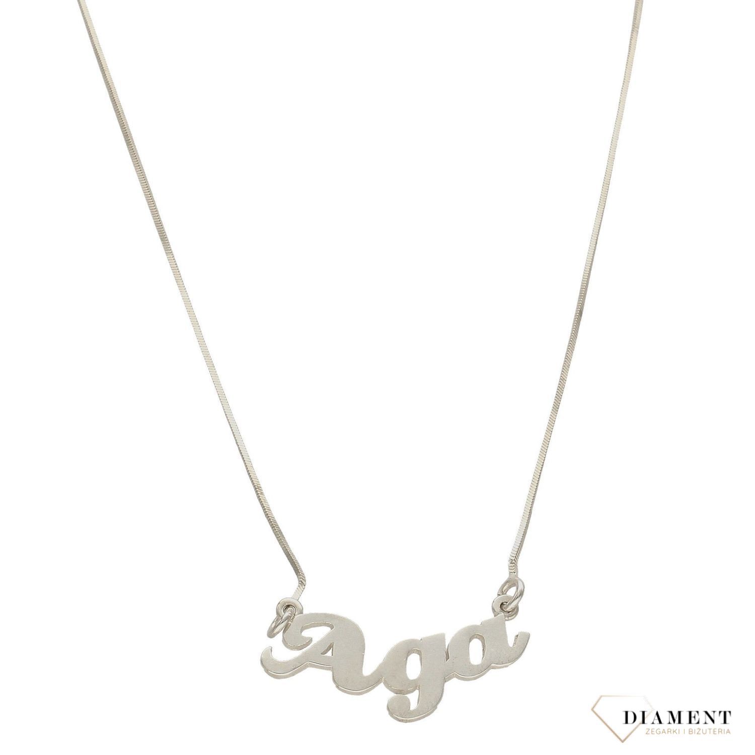 Naszyjnik srebrny z imieniem Aga.jpg